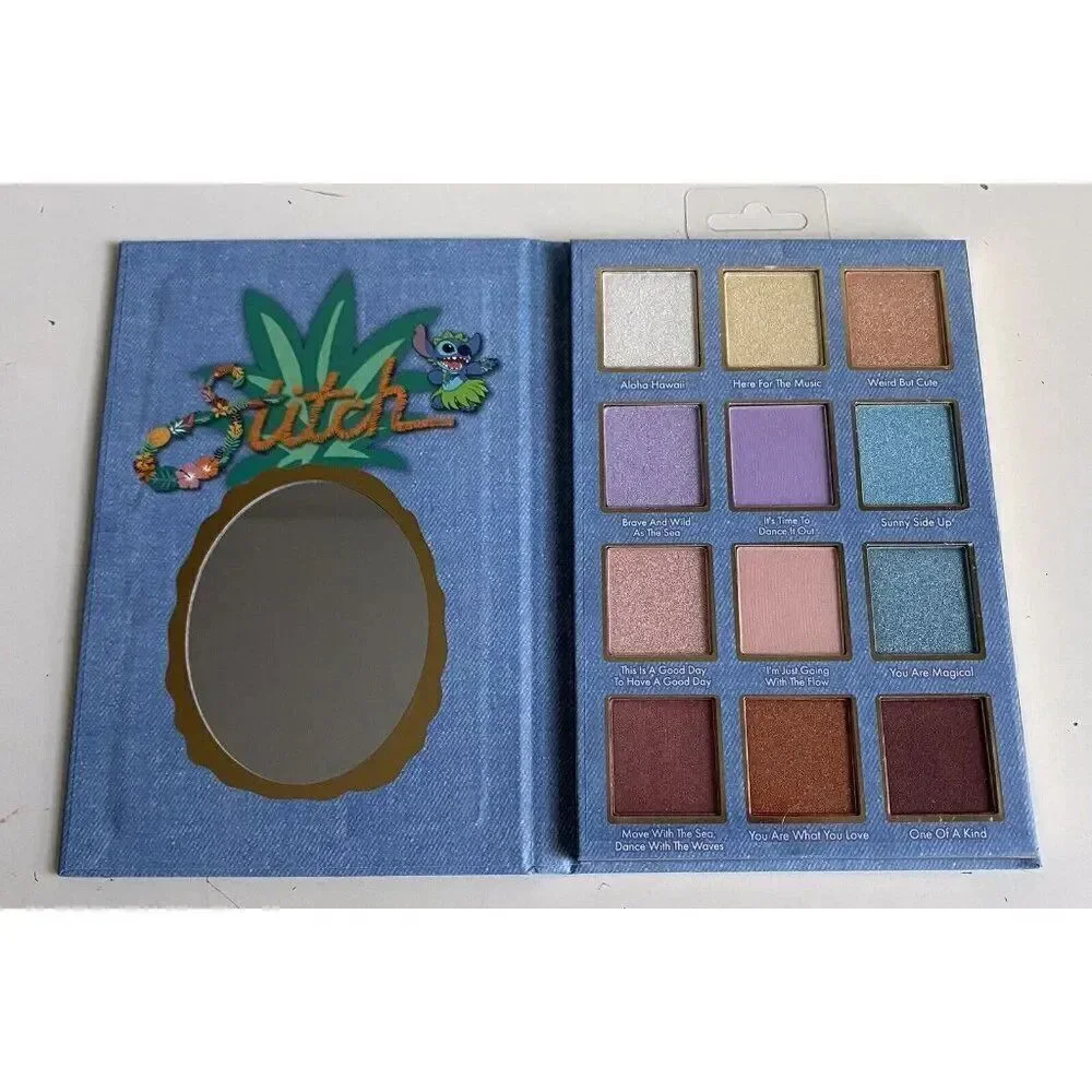 DISNEY Stitch In A Pineapple 12 Color EyeShadow Palette With Mirror Taste Beauty
